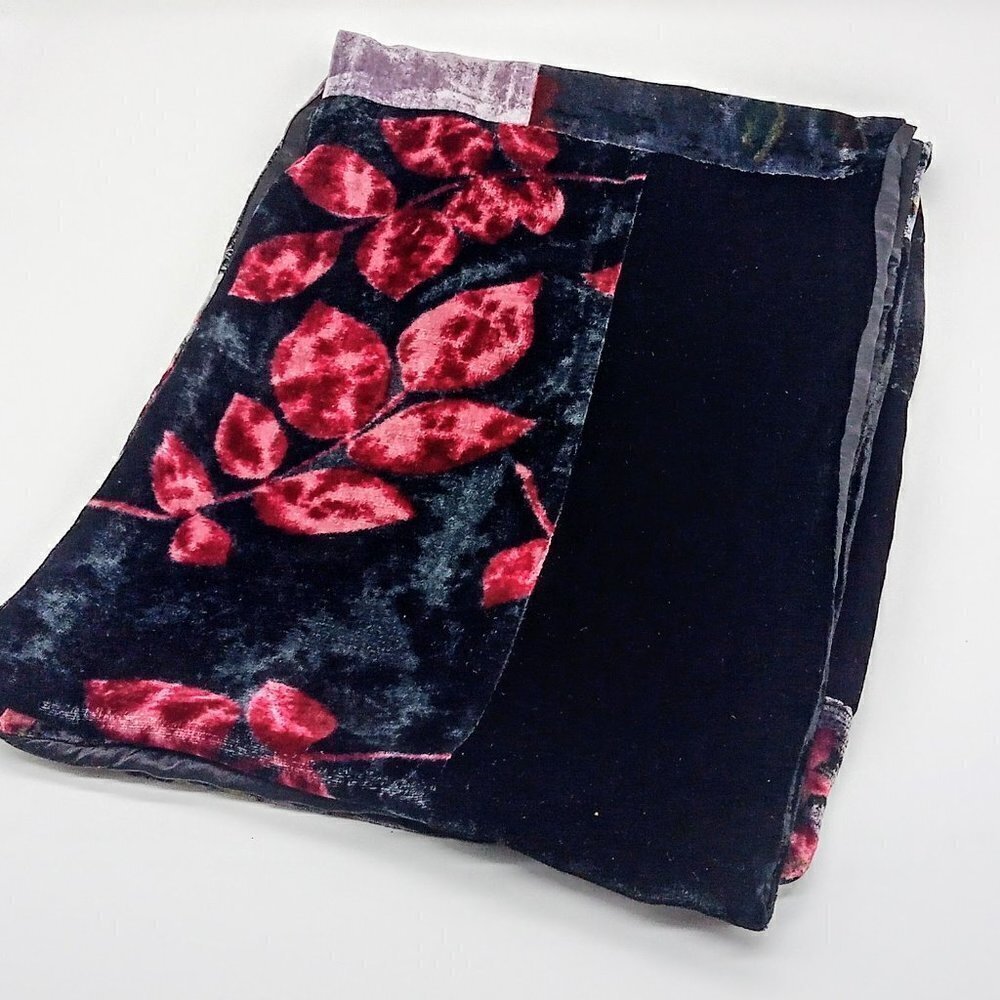 Elaine Gold for Collection XIIX Patchwork Silk Velvet Oblong Scarf